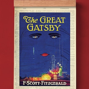 Printable Book Cover of The Great Gatsby by F. Scott Fitzgerald, Literary Poster, Classroom Wall Art, Book Cover Print, American Literature