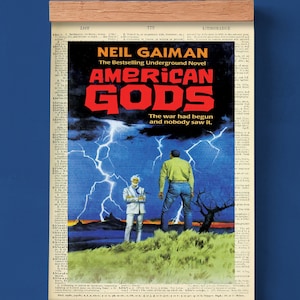 American Gods by Neil Gaiman, Printable Book Cover, Literary Poster, Classroom Wall Art, Book Art Print, Classic Literature