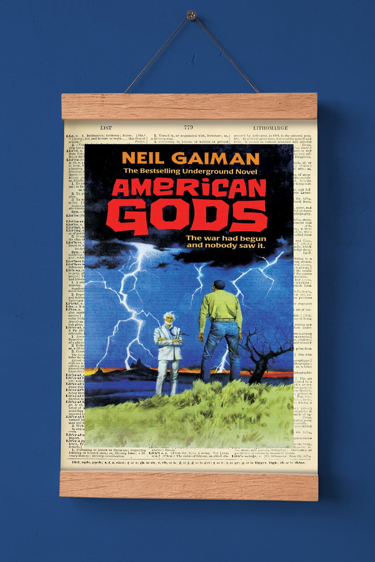 American Gods By Neil Gaiman Printable Book Cover Literary Etsy Uk