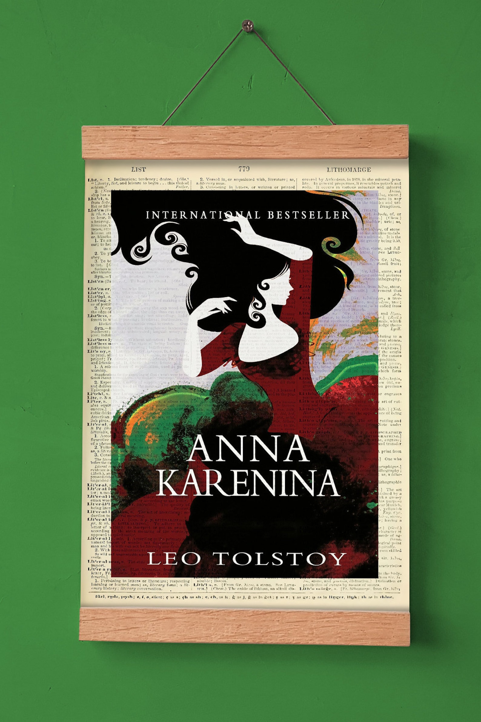 Printable Book Cover of Anna Karenina by Leo Tolstoy, Literary Poster