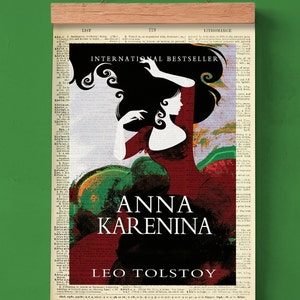 Printable Book Cover of Anna Karenina by Leo Tolstoy, Literary Poster, Classroom Library Wall Art, Book Cover Print, Vintage Literature Art