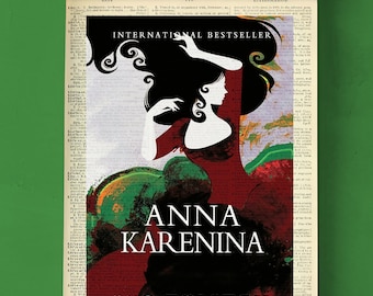 Printable Book Cover of Anna Karenina by Leo Tolstoy, Literary Poster, Classroom Library Wall Art, Book Cover Print, Vintage Literature Art