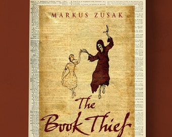 The Book Thief by Markus Zusak, Printable Book Cover, Literary Poster, Classroom Wall Art, Book Art, Book Cover Print, Australian Literature