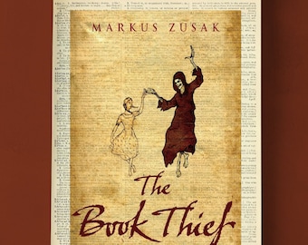 The Book Thief by Markus Zusak, Printable Book Cover, Literary Poster, Classroom Wall Art, Book Art, Book Cover Print, Australian Literature