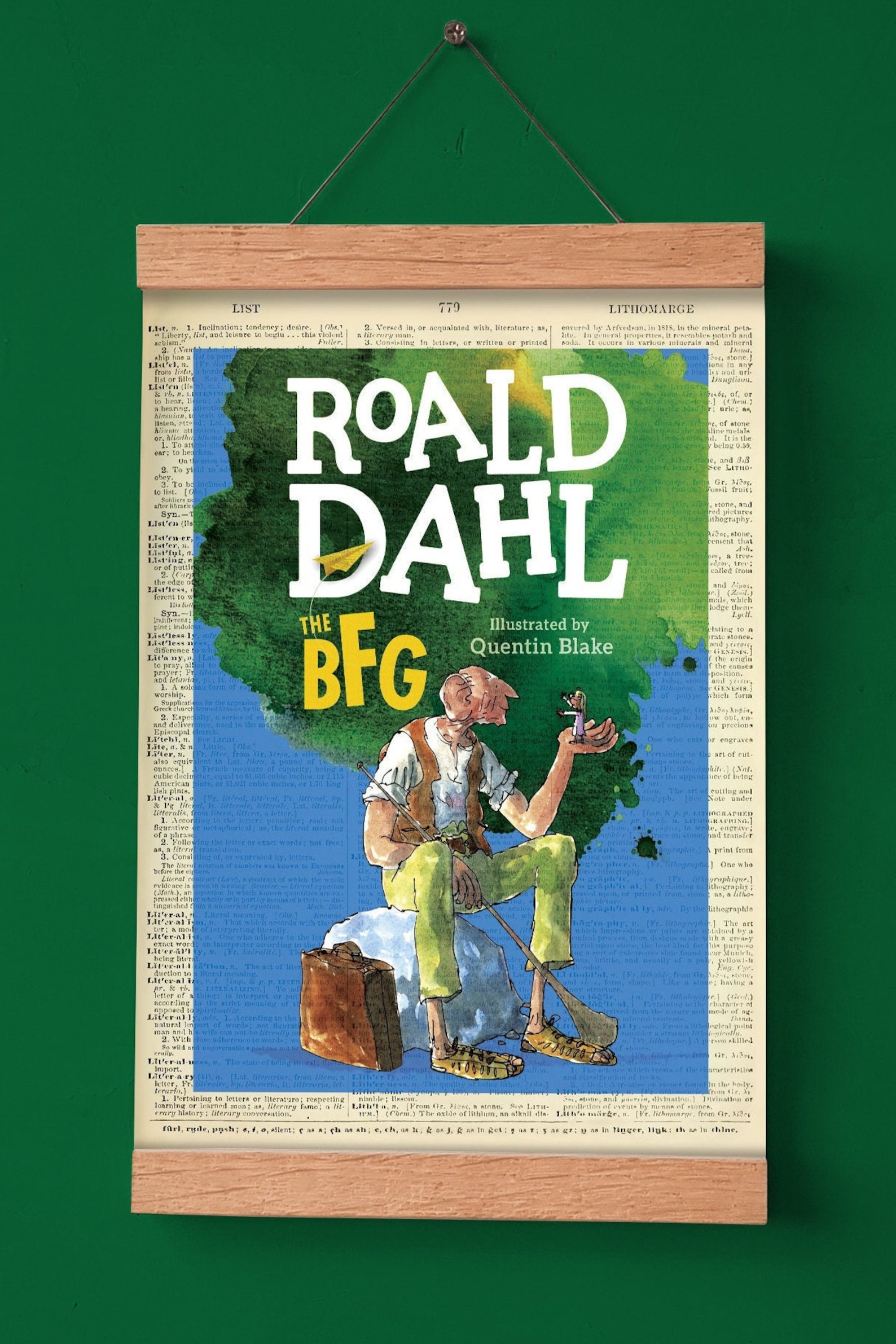 Printable Big Friendly Giant by Roald Dahl, Book Cover Poster, Literary Wall Art, Nursery Decor