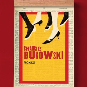 Printable Book Cover of Women by Charles Bukowski, Literary Poster, Vintage Wall Art, Book Art, Book Cover Print, Literary Gifts