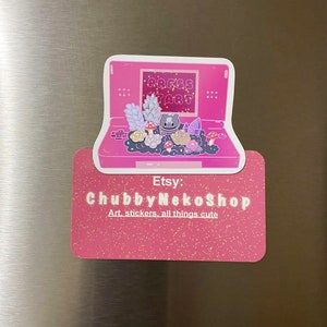 Retro Gamer Refrigerator Magnet | Kawaii Art | Pink Aesthetic | Cute Home Decor