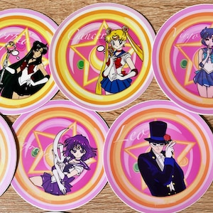 Naklejki z astrologią znaku zodiaku | Kawaii | Sztuka anime | Estetyka różowa