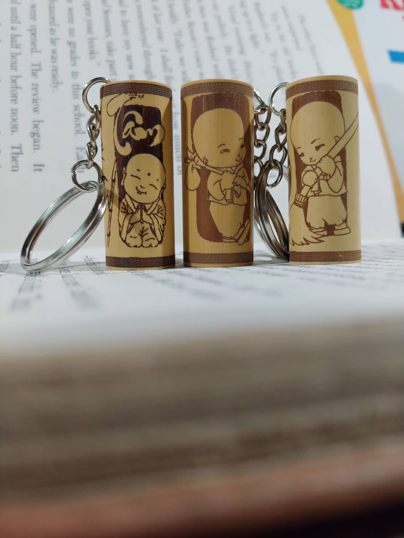 Personalized Bamboo KeychainsCustom Message Engrave Name and Etsy