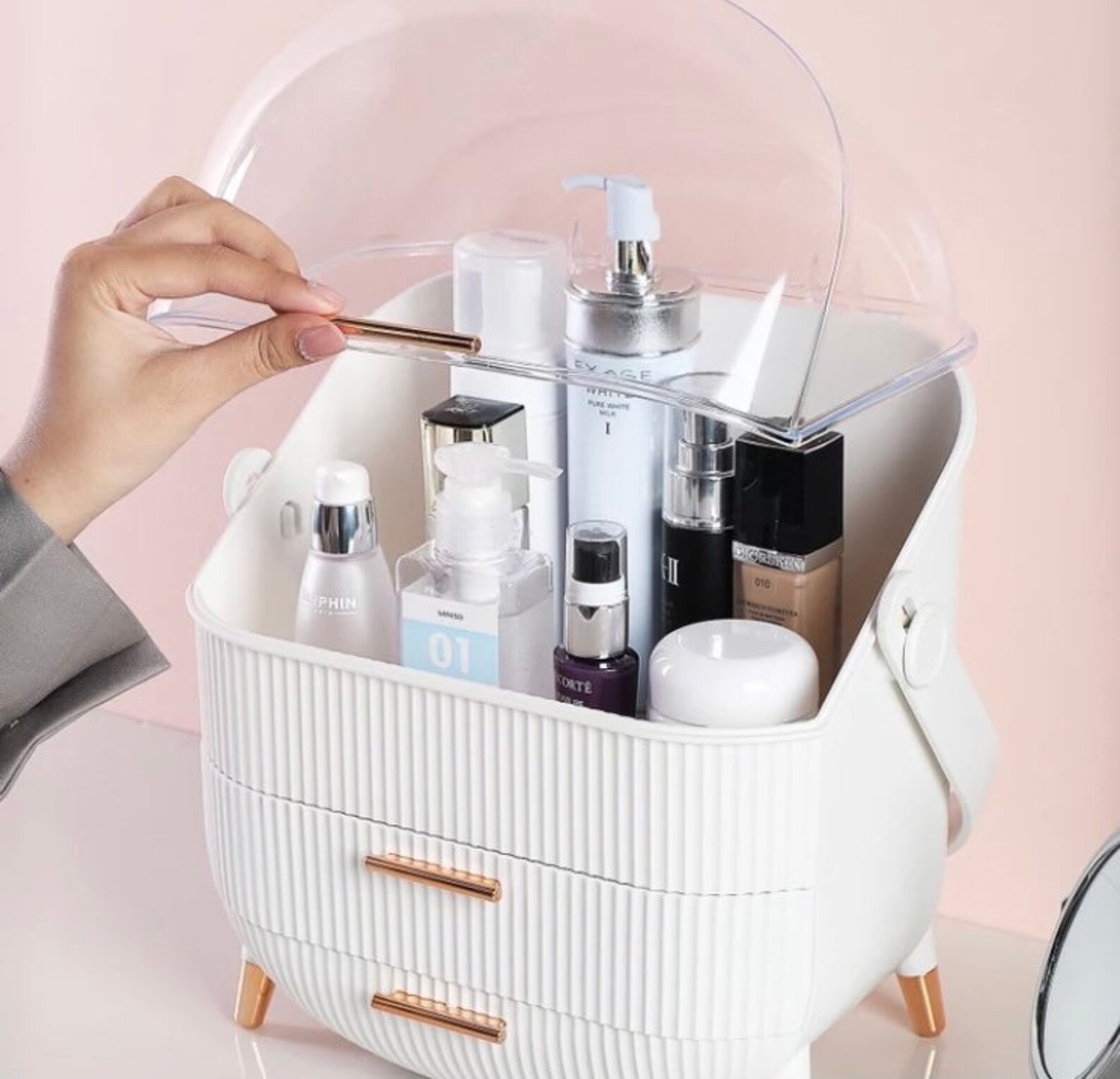 Korean White Make Up Skincare Organiser / carry case / Etsy