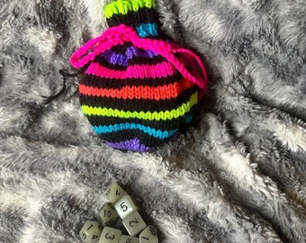 Black And Neon Rainbow Dice Bag — NEW!!!