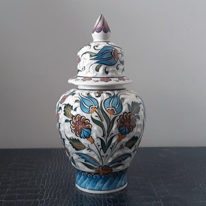 Hand Painted Ceramic Turkish Pottery Shah Jar Ginger Jar 24 cm of Length (9.4”)