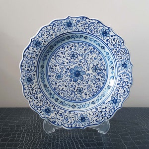 Turkish Hand Painted Ceramic Pottery Handmade Decorative Plate Serving Plate 18,5 cm Wall Decor