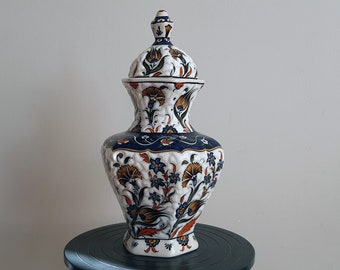 Handmade Ceramic Pottery Edged Shah Jar 30 cm of Length (11.8”)