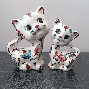 Handmade Ceramic Cat Figurine Lover Cats Mothers Day Gift