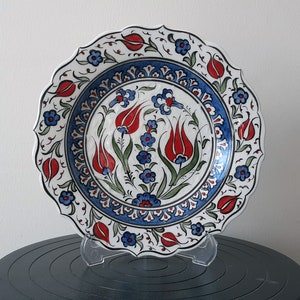 Turkish Hand Painted Ceramic Pottery Handmade Decorative Plate Serving Plate 18,5 cm Wall Decor