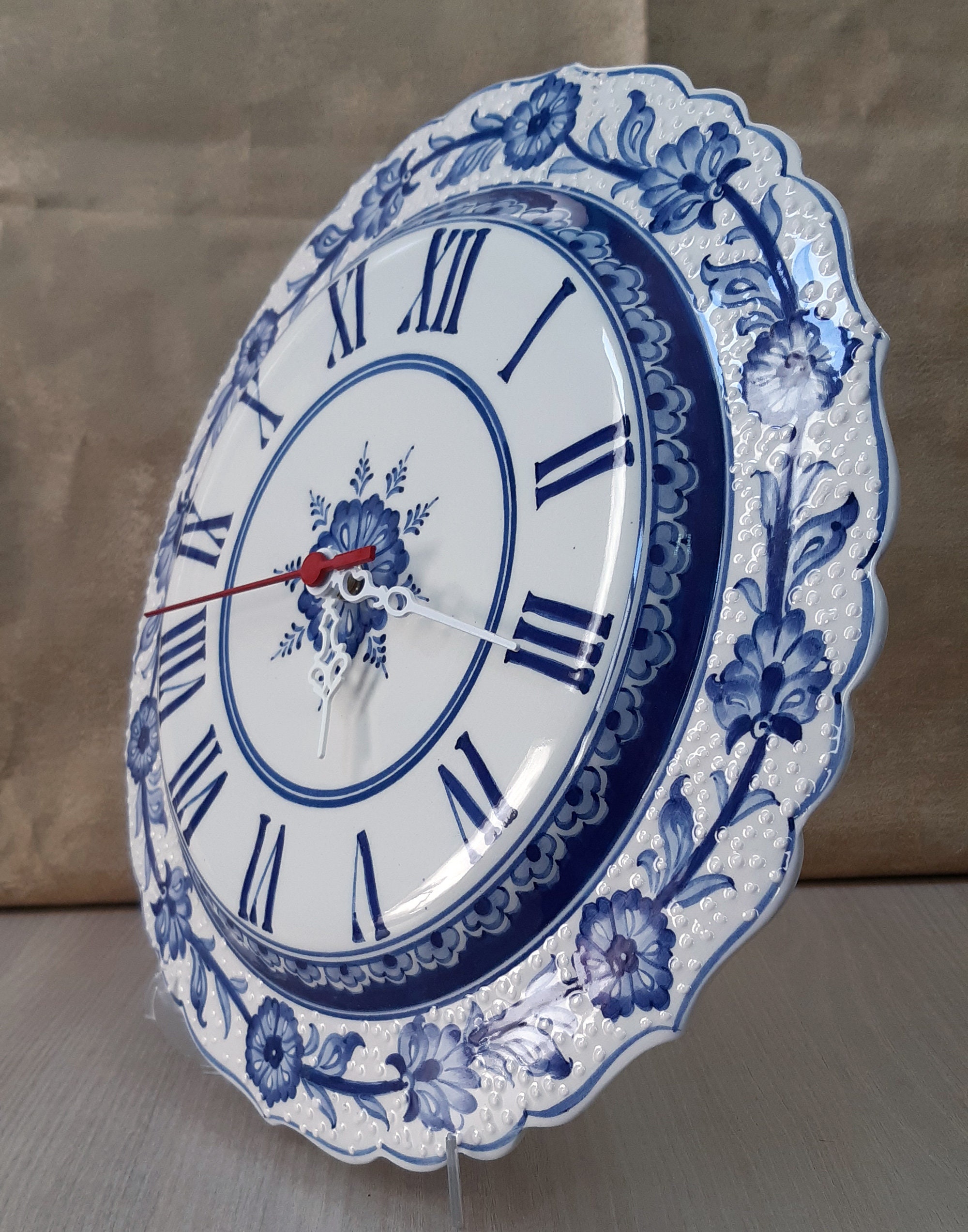 Handmade Ceramic Wall Clock 32 Cm in Diameter Wall Decor Etsy