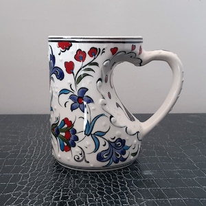 Türkische handgemachte Keramik Kaffeebecher 11 cm Höhe (4,3&quot;) kann personalisiert werden