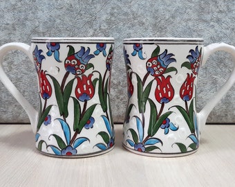 Handmade Ceramic Mug, Big Mug, Double Mugs for Valentines, Valentines Day  Gift