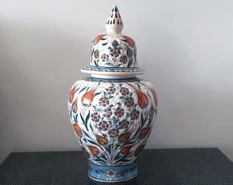 Handmade Ceramic Art Pottery Shah Jar Ginger Jar 40 cm of Length (15.7”)