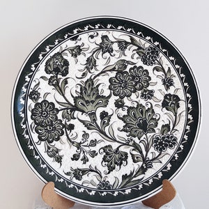 Handmade Ceramic Plate 30 cm in Diameter (12.2&quot;) Turkish Pottery Plate Wall Decor