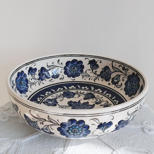 Turkish Handmade Ceramic Pottery Fruit Bowl Salad Bowl 19 cm (7.5&quot;) in Diameter