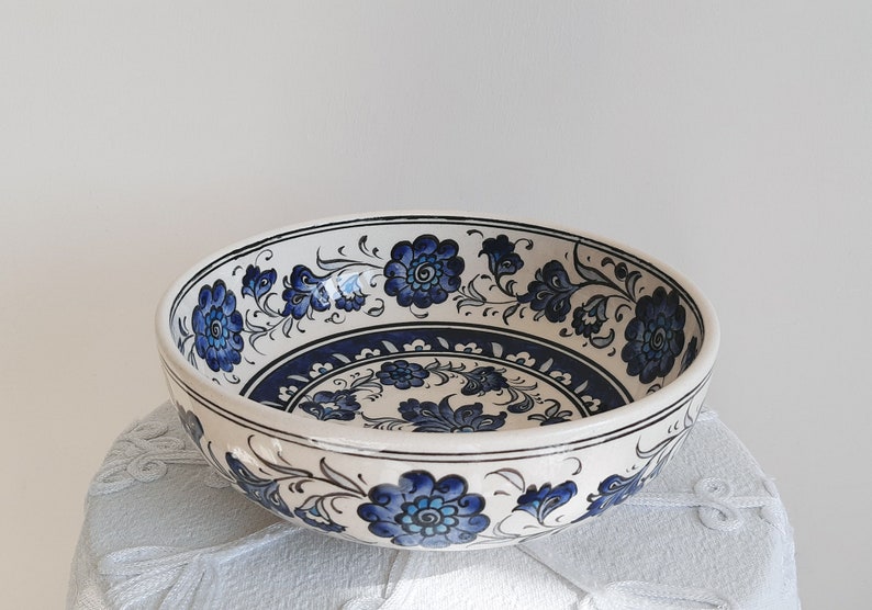 Turkish Handmade Ceramic Pottery Fruit Bowl Salad Bowl 19 Cm (7.5") in ...