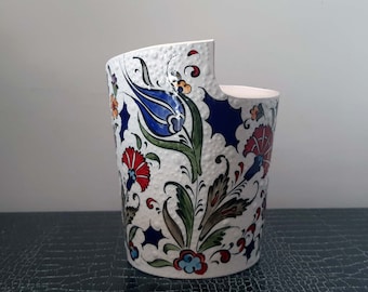 Handmade Ceramic Succulent Planter Pot: Turkish Floral Design