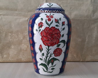 Ceramic Table Lampbase, Handmade Lampbase, Hand Decorated Ceramic Lampbase, 12 inches of Height