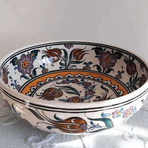 Turkish Handmade Ceramic Pottery Fruit Bowl 19 cm (7.5&quot;) in Diameter