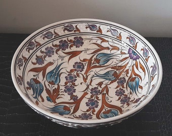 Turkish Handmade Ceramic Pottery Salad Bowl and Oil Bottles