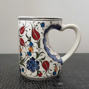 Turkish Handmade Ceramic Coffee Mug 11 cm of Height (4.3&quot;) Can be personalized