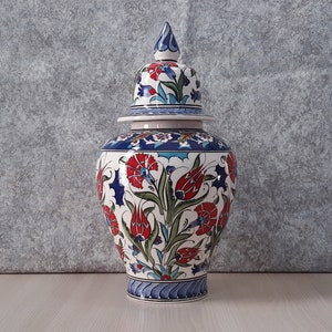 Handmade Ceramic Art Pottery Shah Jar Ginger Jar 39 cm of Length (15.4”)
