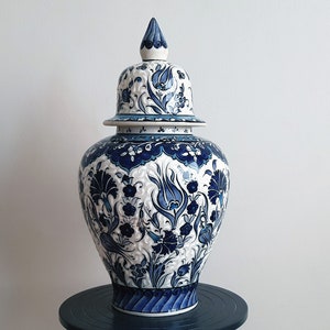 Handmade Ceramic Art Pottery Shah Jar Ginger Jar 40 cm of Length (15.7”)