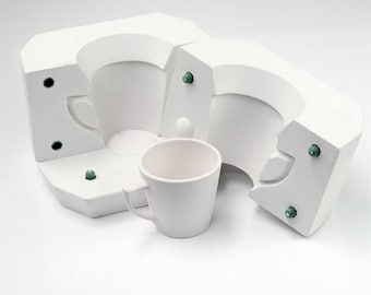 Plaster Mold For Ecrin Espresso Cup, Craft Supply, Ceramic Casting Mold