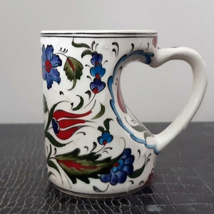 Türkische handgemachte Keramik Kaffeebecher 11 cm Höhe (4,3&quot;) kann personalisiert werden