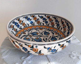Turkish Handmade Ceramic Pottery Fruit Bowl 19 cm (7.5") in Diameter Mothers Day Gift
