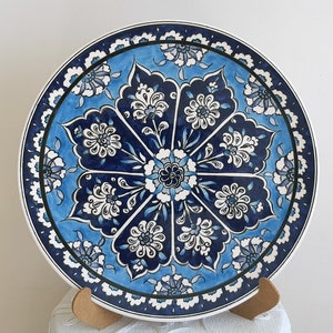 Turkish Hand Crafted Ceramic Pottery Handmade Serving Plate 30 cm (12.2&quot;) Can be Personalized