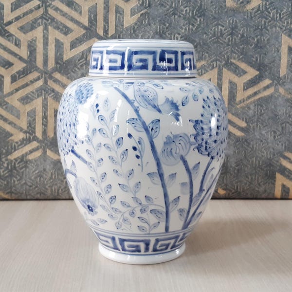 Urna funeraria de cerámica hecha a mano: Frasco multifuncional, base para lámpara (25 cm)