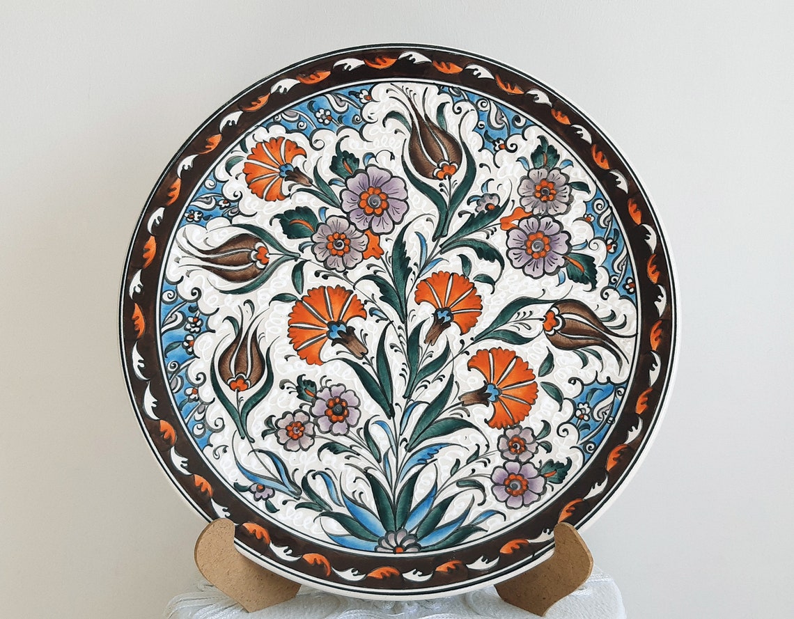Handmade Ceramic Plate 30 Cm in Diameter Service Plate Etsy