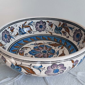 Turkish Handmade Ceramic Pottery Fruit Bowl Salad Bowl 19 cm (7.5&quot;) in Diameter