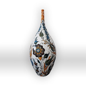 Turkish Hand Crafted Ceramic Pottery Teardrop Bottle 31 cm of Length (12.2&quot;)