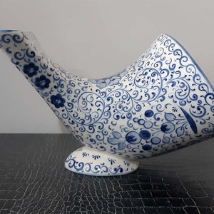 Handmade Ceramic Gramophone Speaker: Turkish Pottery Art Sound Amplifier