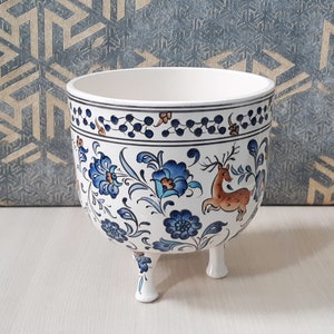 Handgemachter Keramik-Blumentopf: Chinoiserie Sukkulententopf