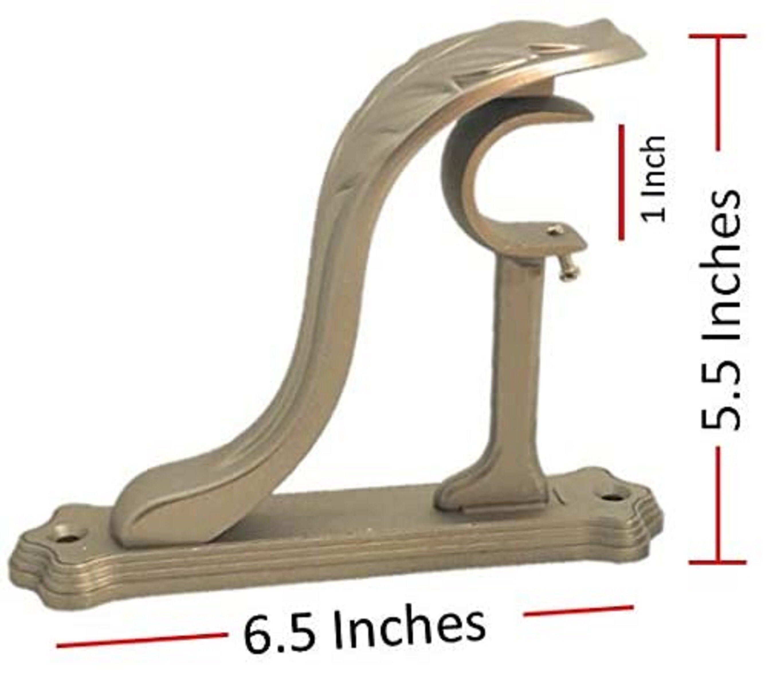 Curtain Rod Brackets Set of 2 1 Pair Vintage Nickel Etsy