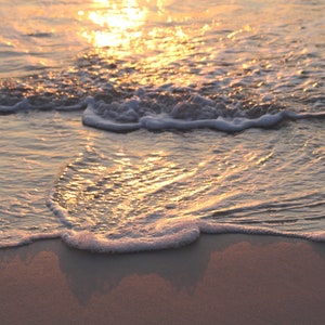 Sunset Waves Digital Print, Ocean Print, Beach Photography, Beach Photos, Beach Home Decor, vintage Print, Coastal Print, Beach Poster