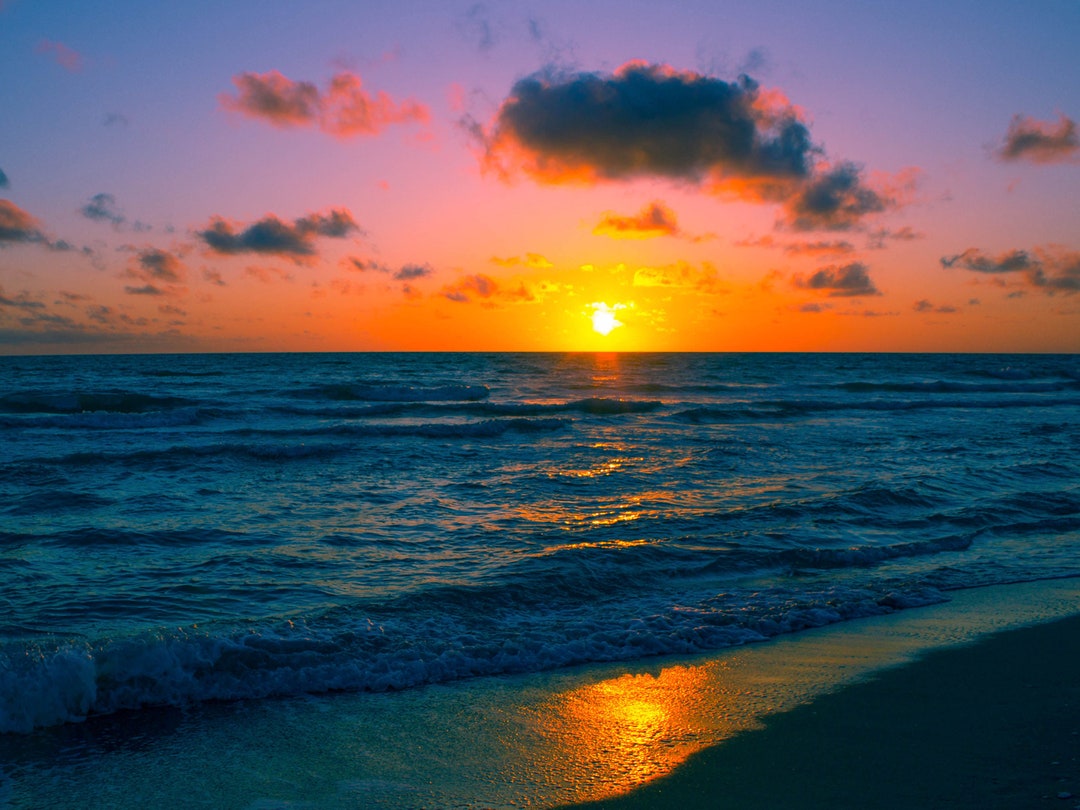 Long Boat Key Beach Sunset, Beach Photography, Digital Print, Florida ...