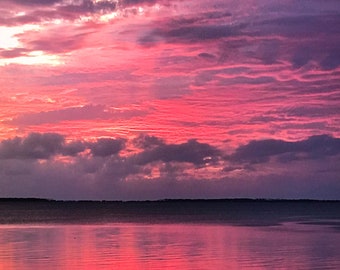 Port St. Joe Pink Sunset Beach Photography Print (Digital Print)