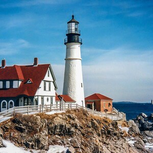 Lighthouse Print, Digital Download, Coastal Lighthouse, East Coast, lighthouse wall art, coastal print, lighthouse art, photography, beach