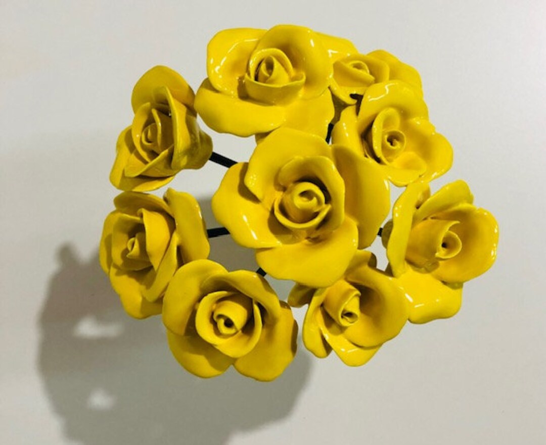 Beautiful Ceramic Roses on Stems - Etsy